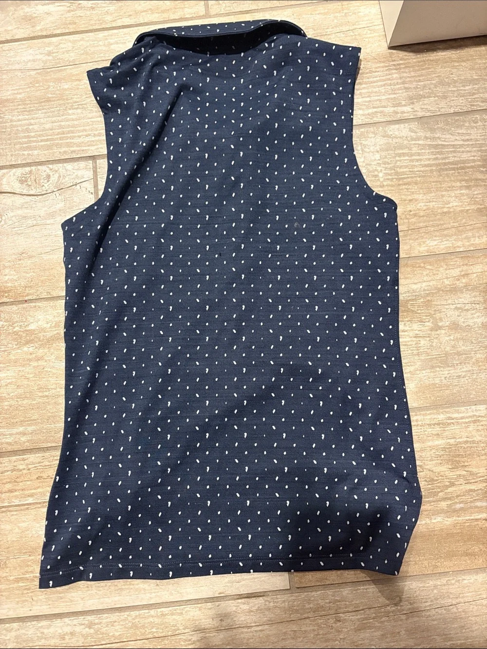 Puma Navy Sleeveless Polo Top with White Dot Print
